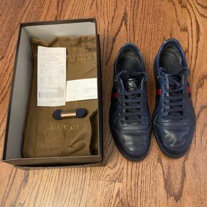 Gucci Sneakers - Midnight Blue with Blue and Red Stripe